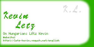 kevin letz business card