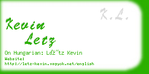 kevin letz business card